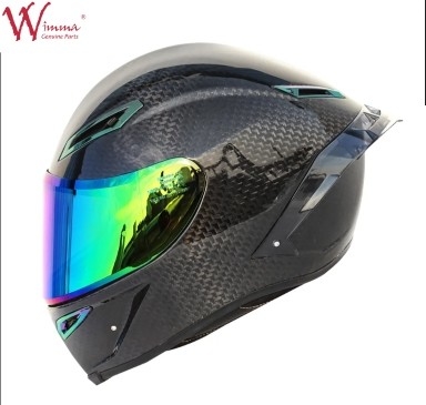 Casco de motocicleta de cara completa de fibra de carbono retro excelente ventilación confort y forma