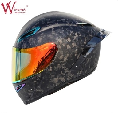 Casco de motocicleta de cara completa de fibra de carbono retro excelente ventilación confort y forma