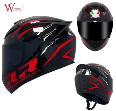 Casco de motocicleta de cara completa con diseño aerodinámico y comunicación Bluetooth integrada