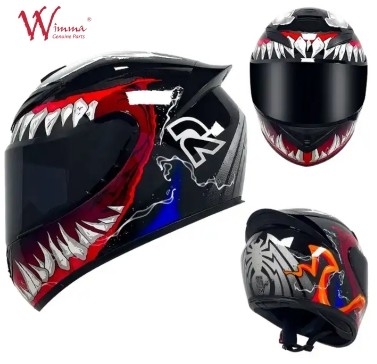 Casco de motocicleta de cara completa con diseño aerodinámico y comunicación Bluetooth integrada