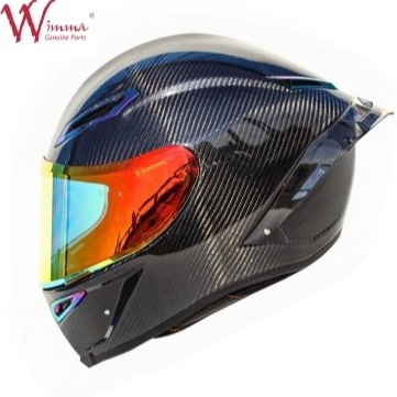 Casco de motocicleta de cara completa de fibra de carbono retro excelente ventilación confort y forma