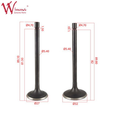 Válvula de admisión y escape Partes de motocicleta Válvula de motor Material de acero inoxidable de buena calidad CG200