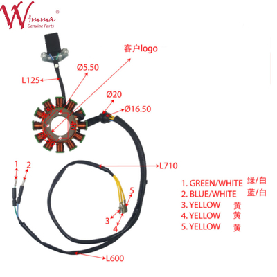 Motocicleta Stator magnético bobina Stator Comp DY200WOLF buena calidad 8 polo