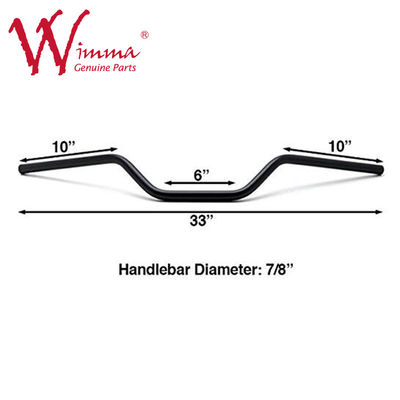 Manillar de motocicleta Negro Universal de 4,8 espesor Manillar de aleación de cromo / aluminio